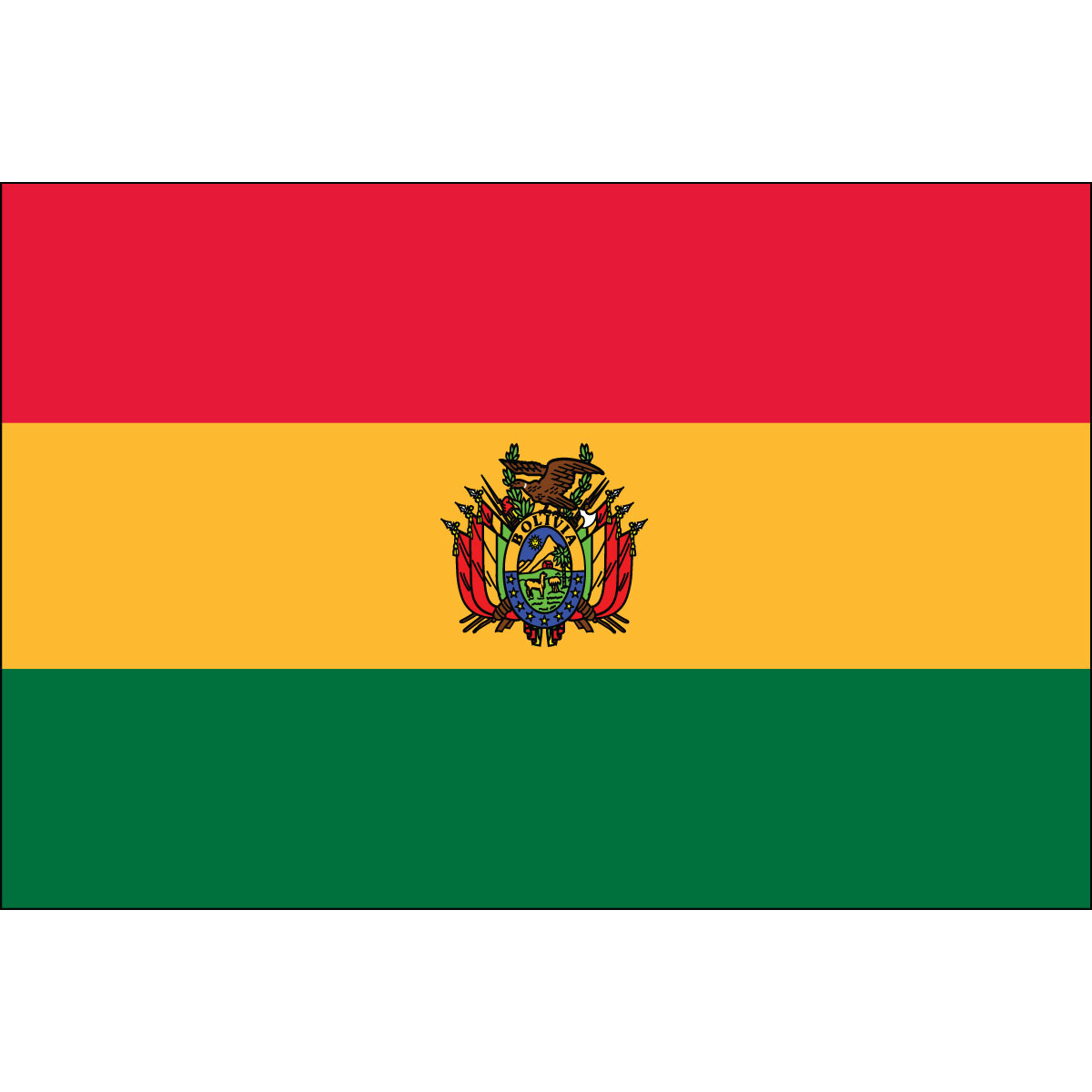 with Seal MiniPole Car Bolivia Window Flag NEW 