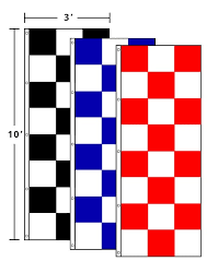 10' X 3' Checkered Race Style Vertical Flag