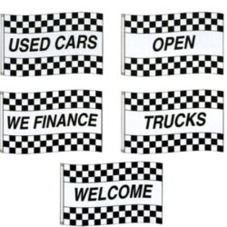 3' x 5' Checkered Race Style Horizontal Message Flags
