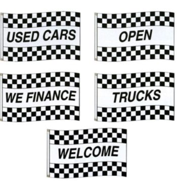 3' x 5' Checkered Race Style Horizontal Message Flags